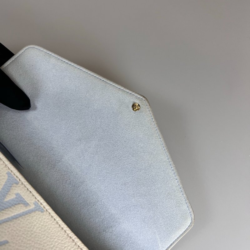 LV M83025/晶片款 白皮革壓紋三合一WOC包-9