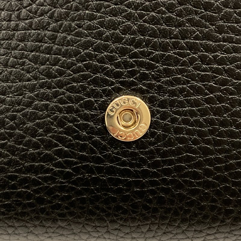 GUCCI 古馳 Soho 荔枝牛皮 長夾 黑色 銀釦-11