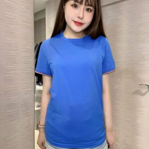 💎Han's house精品服飾💎moncler 彩條 短 T 藍 男女共穿 現貨  S