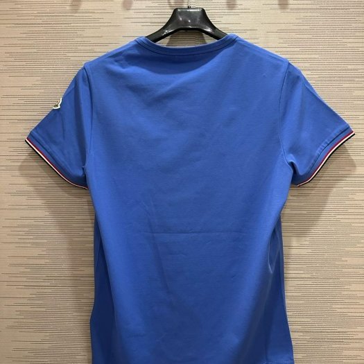 💎Han's house精品服飾💎moncler 彩條 短 T 藍 男女共穿 現貨 S-4