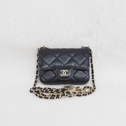 Chanel Waist Chain bag CF 香奈兒黑色口蓋翻蓋腰鏈包