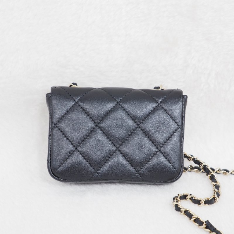 Chanel Waist Chain bag CF 香奈兒黑色口蓋翻蓋腰鏈包-1