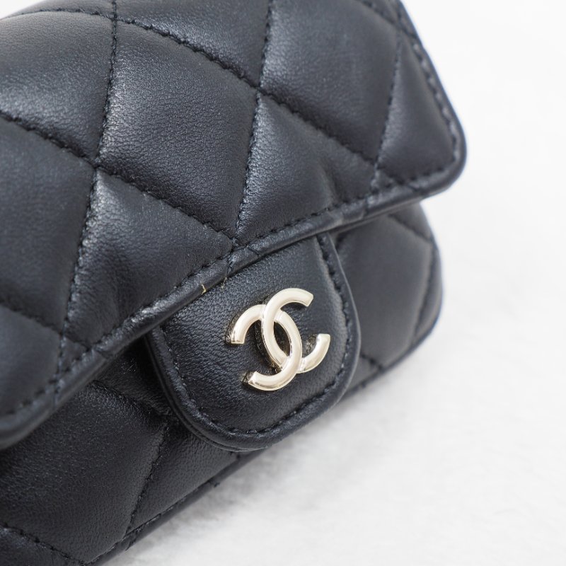Chanel Waist Chain bag CF 香奈兒黑色口蓋翻蓋腰鏈包-2
