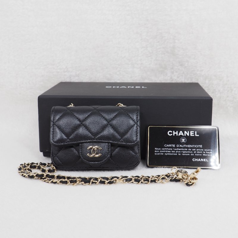 Chanel Waist Chain bag CF 香奈兒黑色口蓋翻蓋腰鏈包-7