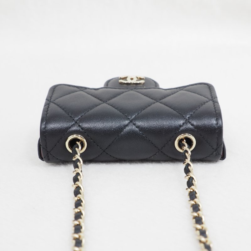 Chanel Waist Chain bag CF 香奈兒黑色口蓋翻蓋腰鏈包-11