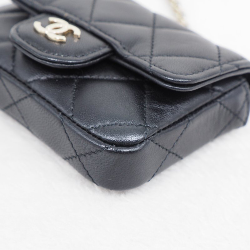 Chanel Waist Chain bag CF 香奈兒黑色口蓋翻蓋腰鏈包-14