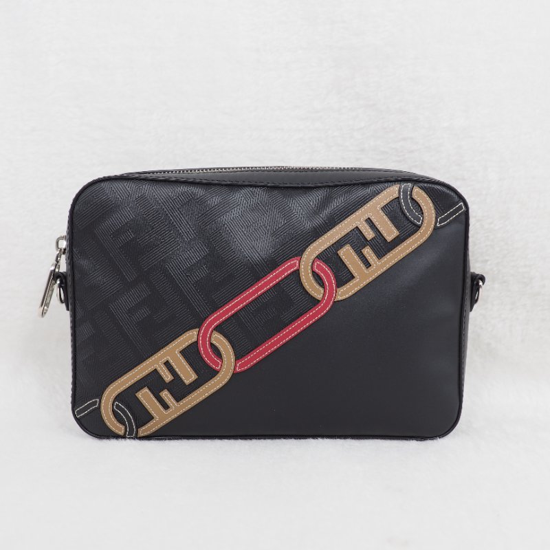 Fendi O Lock camera bag 芬迪男裝黑色相機包-0