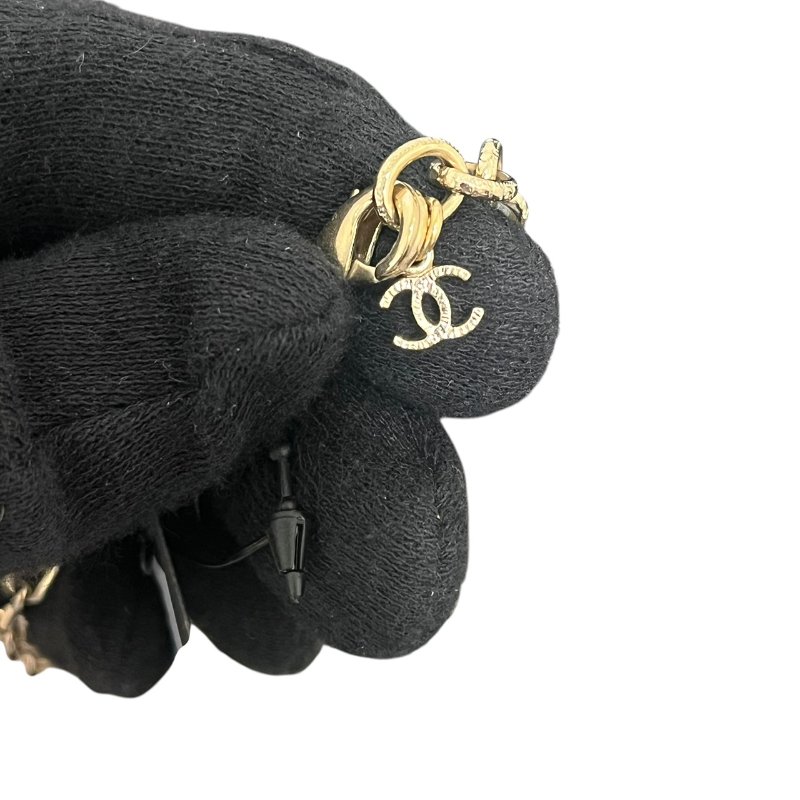 CHANEL Logo 水鑽項鍊 5-382-6