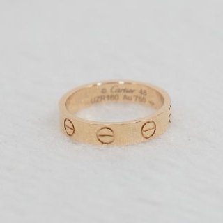 Cartier Love 卡地亞玫瑰金窄版戒指-1