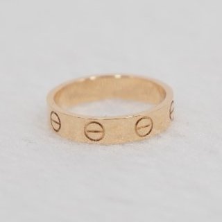 Cartier Love 卡地亞玫瑰金窄版戒指-2