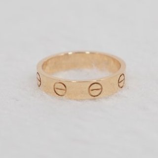 Cartier Love 卡地亞玫瑰金窄版戒指-3