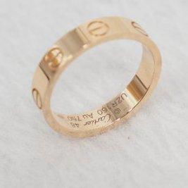 Cartier Love 卡地亞玫瑰金窄版戒指-6