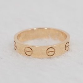 Cartier Love 卡地亞玫瑰金窄版戒指-7