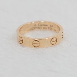 Cartier Love 卡地亞玫瑰金窄版戒指-8