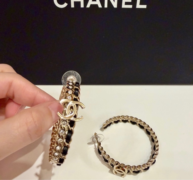 Chanel鍊鑽大圓耳環-14