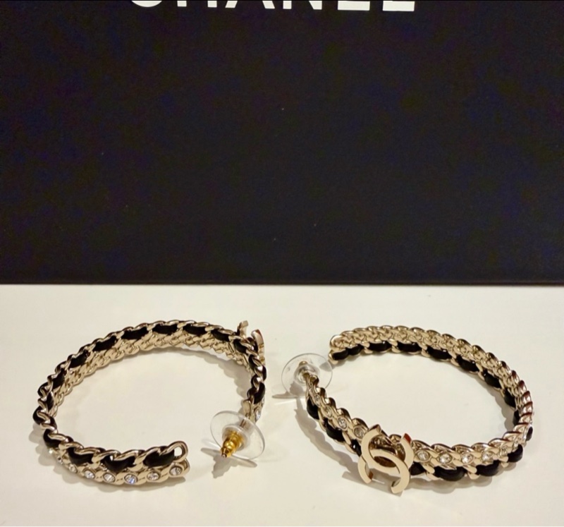 Chanel鍊鑽大圓耳環-21