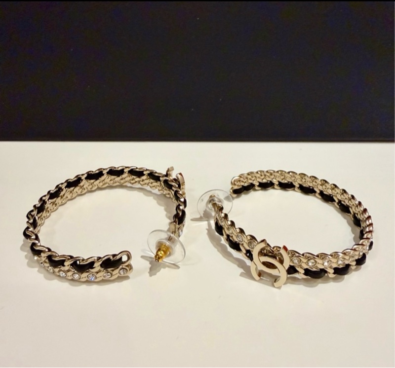 Chanel鍊鑽大圓耳環-22