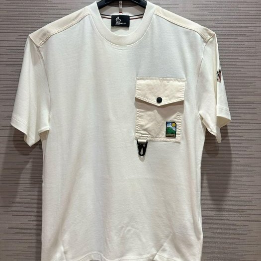 💎Han's house精品服飾💎 moncler 滑雪系列 拼接 尼龍 短 T 白 現貨 S / L 原價13800-0