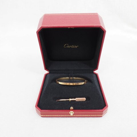 Cartier Love Bracelet 卡地亞玫瑰金窄版手鐲 17碼