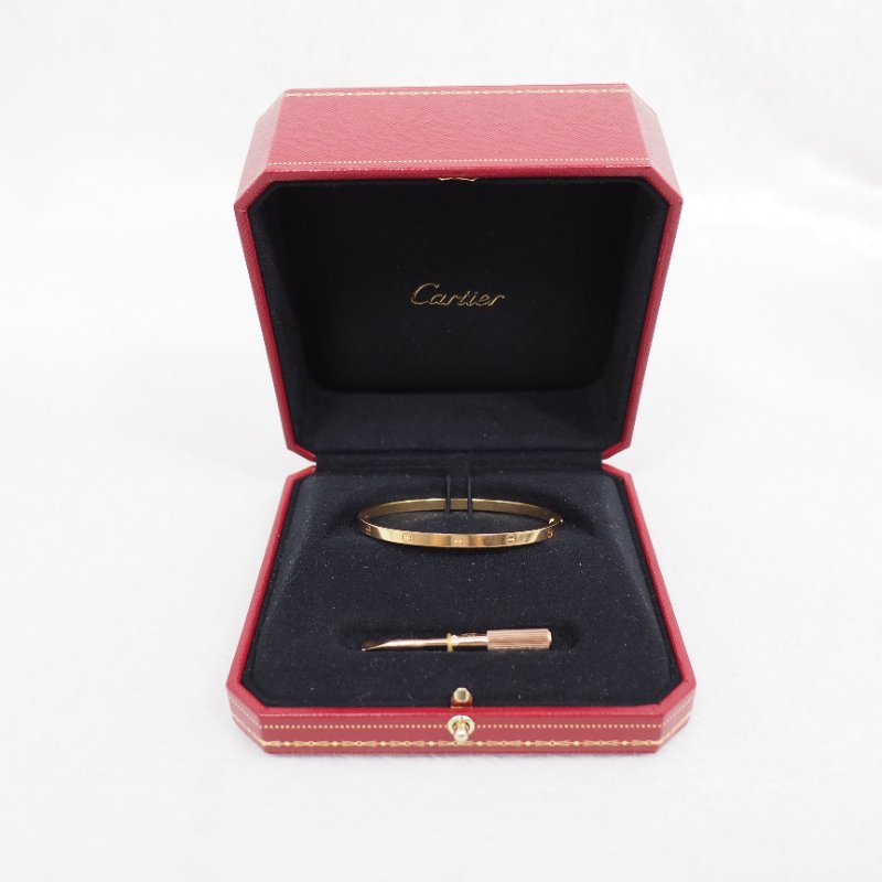 Cartier Love Bracelet 卡地亞玫瑰金窄版手鐲 17碼-0