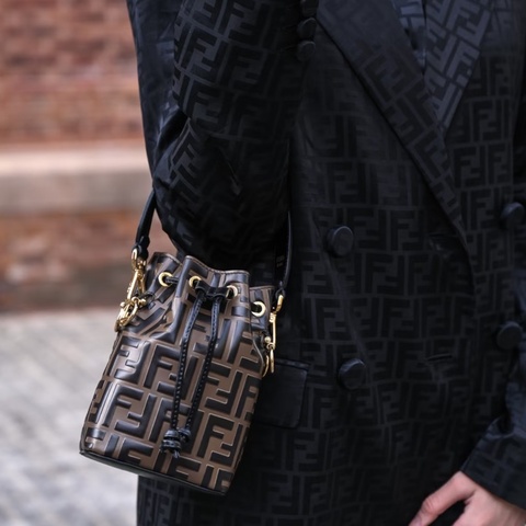 FENDI✨棕色Mon Tresor mini水桶包/8BS010