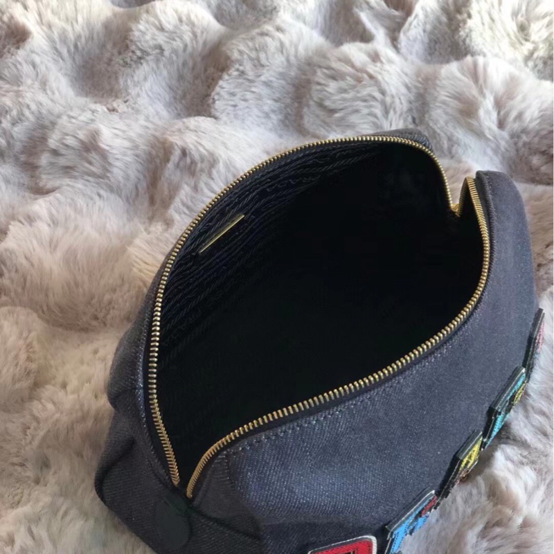 普拉達prada中古Vintage牛仔丹寧 斜背包|單肩|鏈條手包-11
