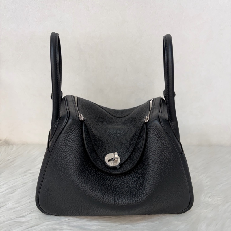 HERMES LINDY 26 黑銀全新G刻 手提包 斜背包 側背包 斜挎包-0