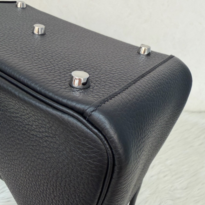 HERMES LINDY 26 黑銀全新G刻 手提包 斜背包 側背包 斜挎包-10