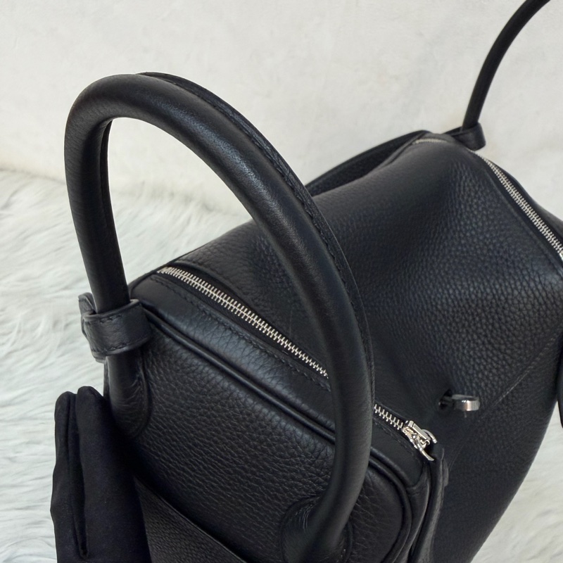 HERMES LINDY 26 黑銀全新G刻 手提包 斜背包 側背包 斜挎包-22