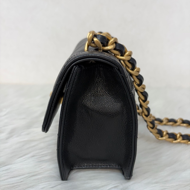 CHANEL AS4951 黑荔枝 金鍊 鍊條 口蓋包 斜背包-4
