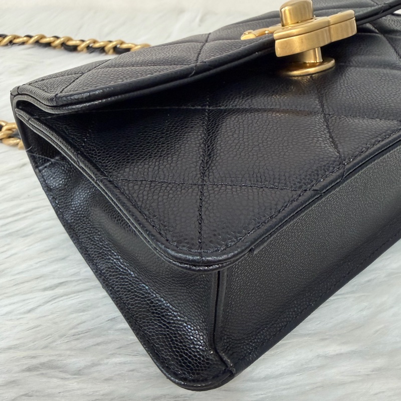 CHANEL AS4951 黑荔枝 金鍊 鍊條 口蓋包 斜背包-6