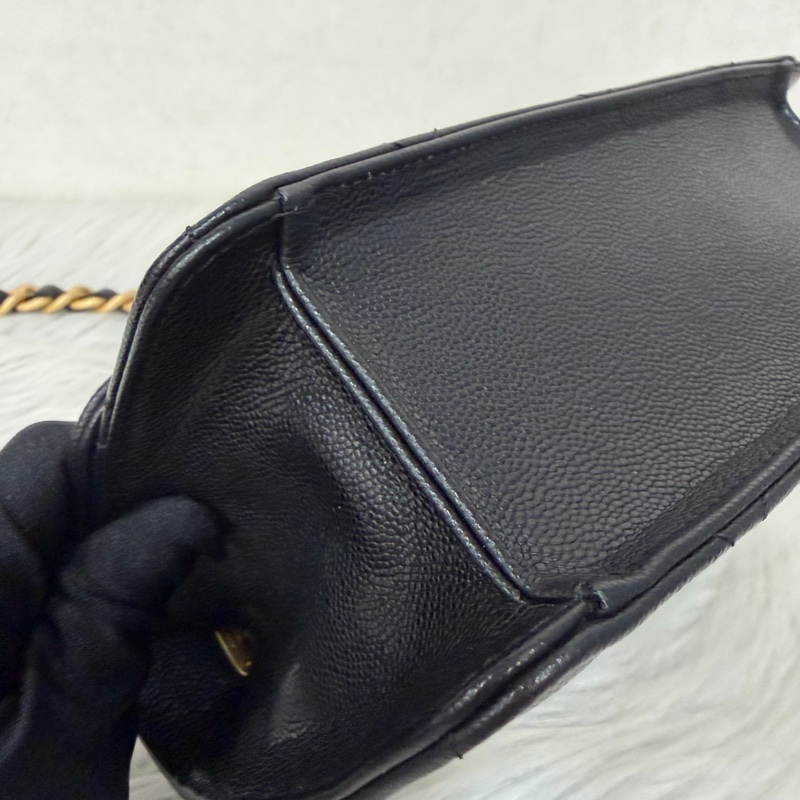 CHANEL AS4951 黑荔枝 金鍊 鍊條 口蓋包 斜背包-7