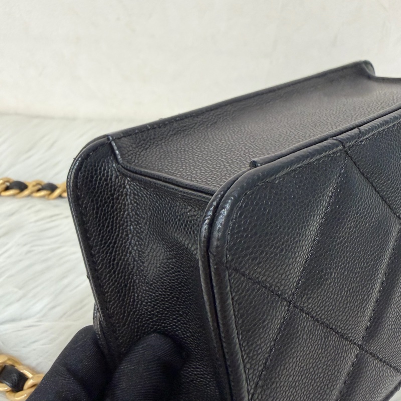 CHANEL AS4951 黑荔枝 金鍊 鍊條 口蓋包 斜背包-8