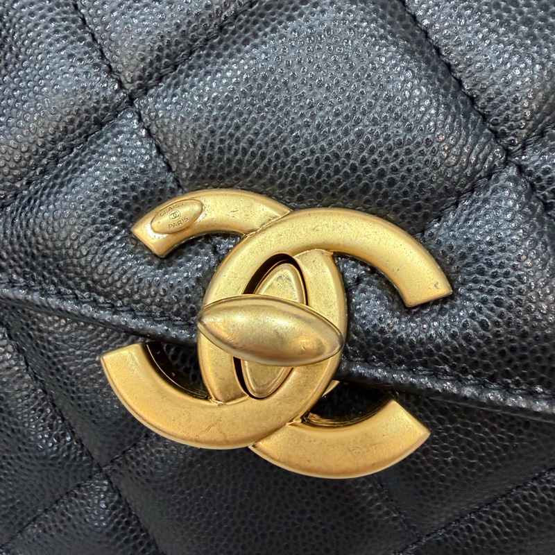 CHANEL AS4951 黑荔枝 金鍊 鍊條 口蓋包 斜背包-12