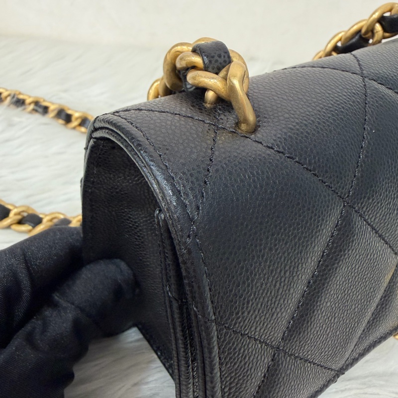 CHANEL AS4951 黑荔枝 金鍊 鍊條 口蓋包 斜背包-13