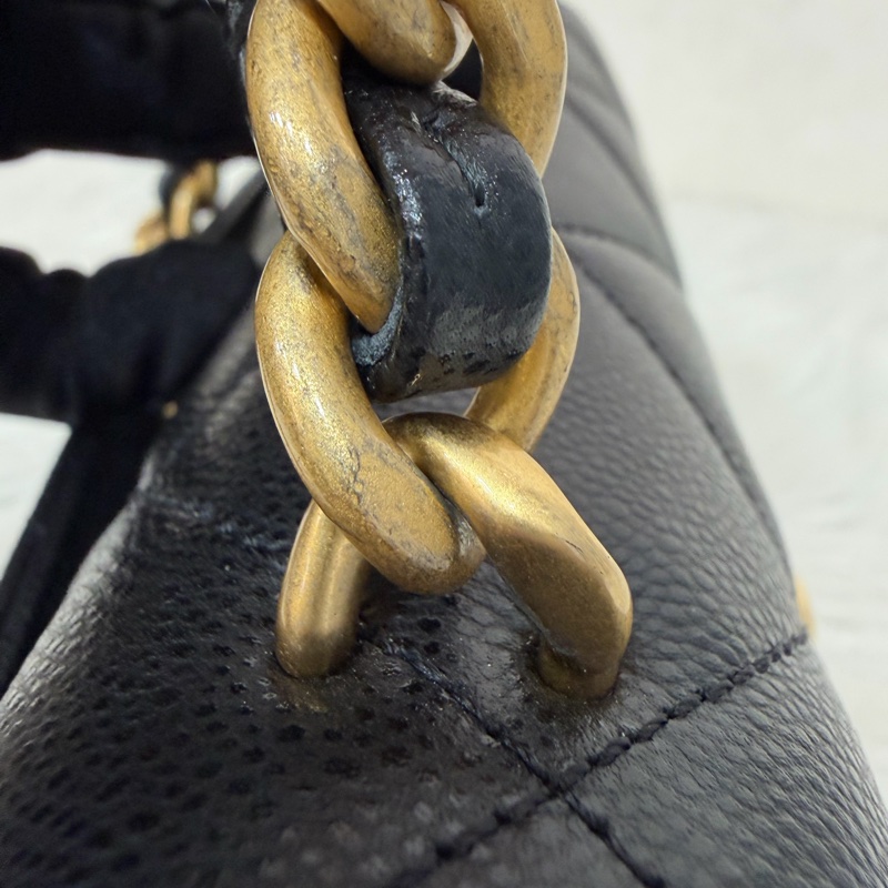 CHANEL AS4951 黑荔枝 金鍊 鍊條 口蓋包 斜背包-21