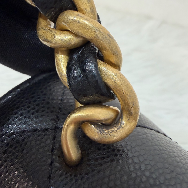 CHANEL AS4951 黑荔枝 金鍊 鍊條 口蓋包 斜背包-22