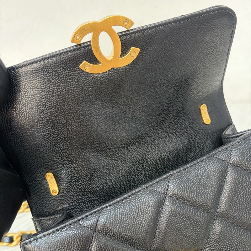 CHANEL AS4951 黑荔枝 金鍊 鍊條 口蓋包 斜背包-28