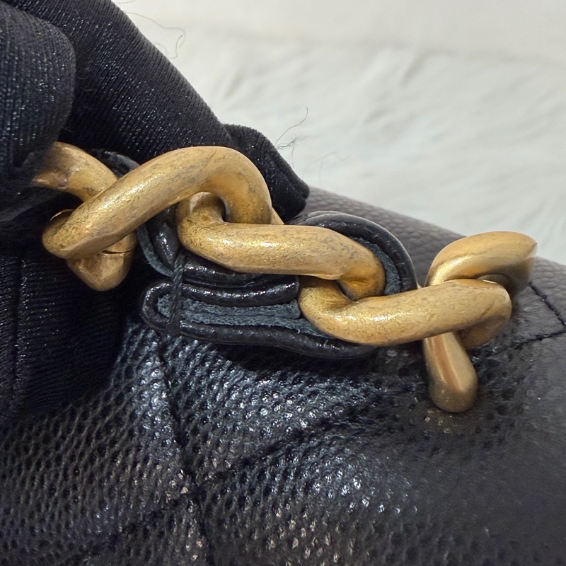CHANEL AS4951 黑荔枝 金鍊 鍊條 口蓋包 斜背包-57