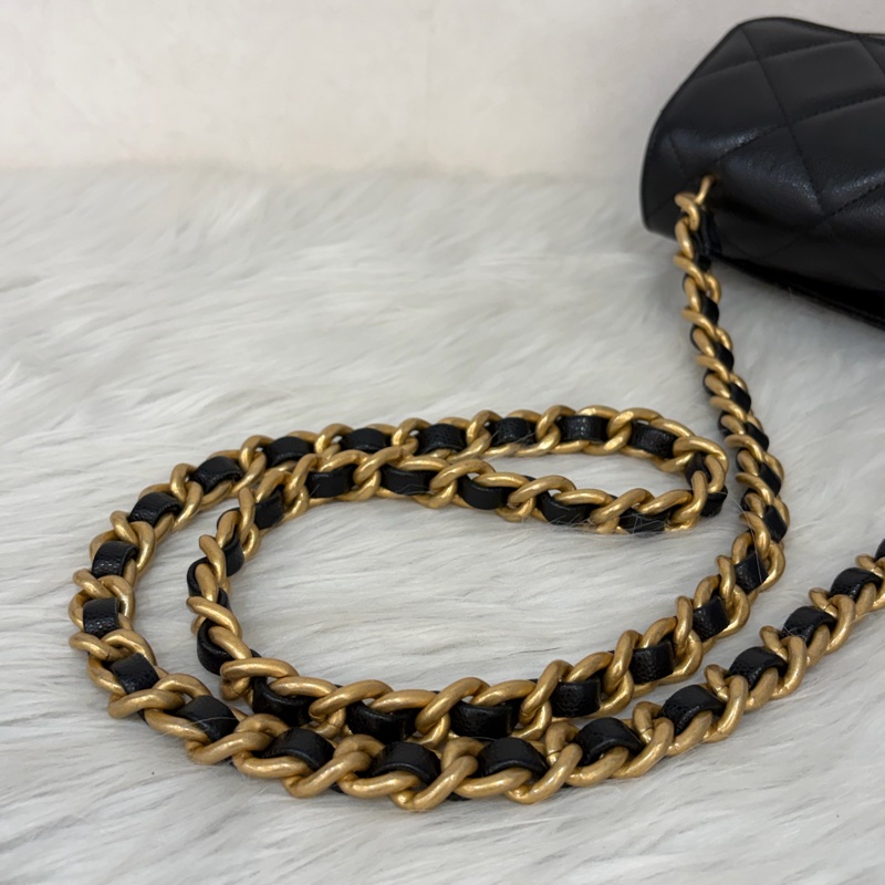 CHANEL AS4951 黑荔枝 金鍊 鍊條 口蓋包 斜背包-59