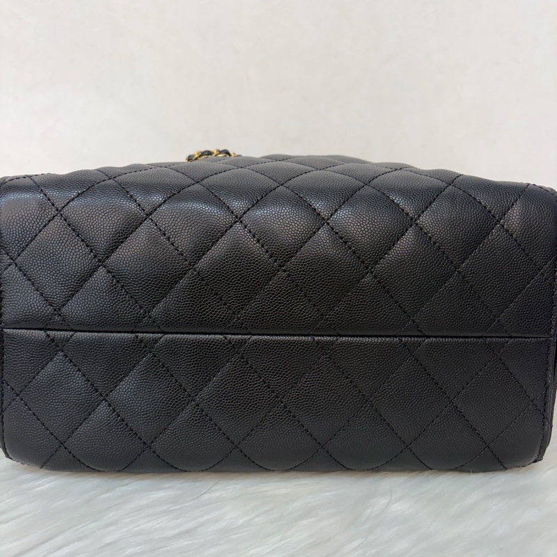 CHANEL AS5293 粒紋小牛皮 金釦 雙口袋 CHANEL 25 小型包 肩背包-5