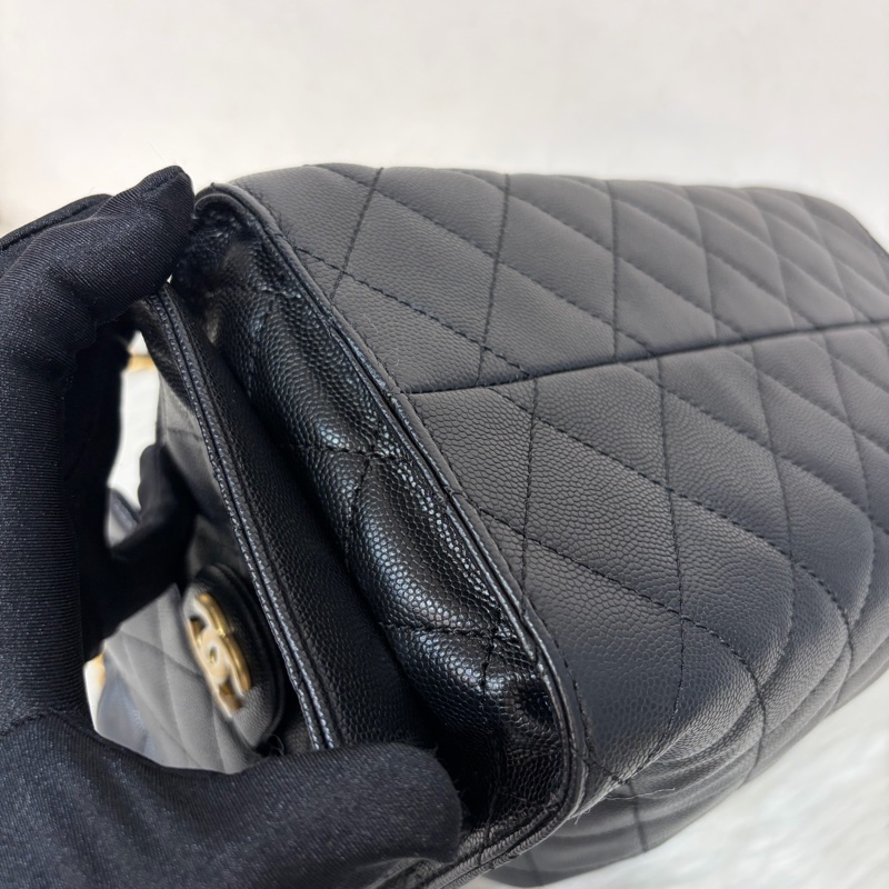 CHANEL AS5293 粒紋小牛皮 金釦 雙口袋 CHANEL 25 小型包 肩背包-7