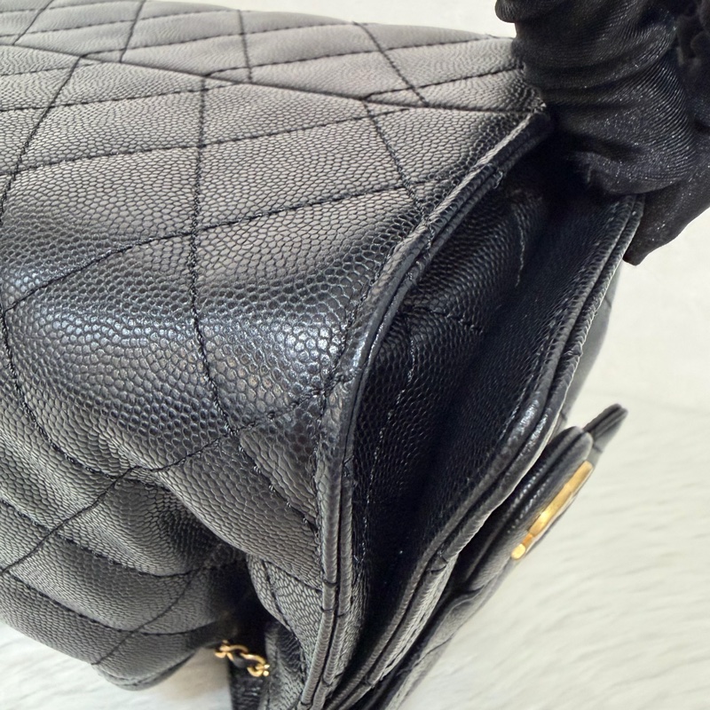 CHANEL AS5293 粒紋小牛皮 金釦 雙口袋 CHANEL 25 小型包 肩背包-11