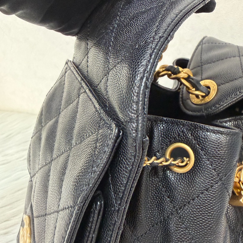 CHANEL AS5293 粒紋小牛皮 金釦 雙口袋 CHANEL 25 小型包 肩背包-12