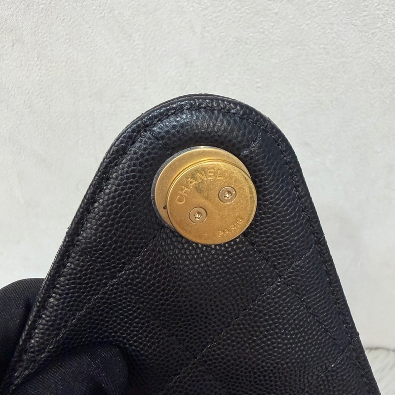 CHANEL AS5293 粒紋小牛皮 金釦 雙口袋 CHANEL 25 小型包 肩背包-17