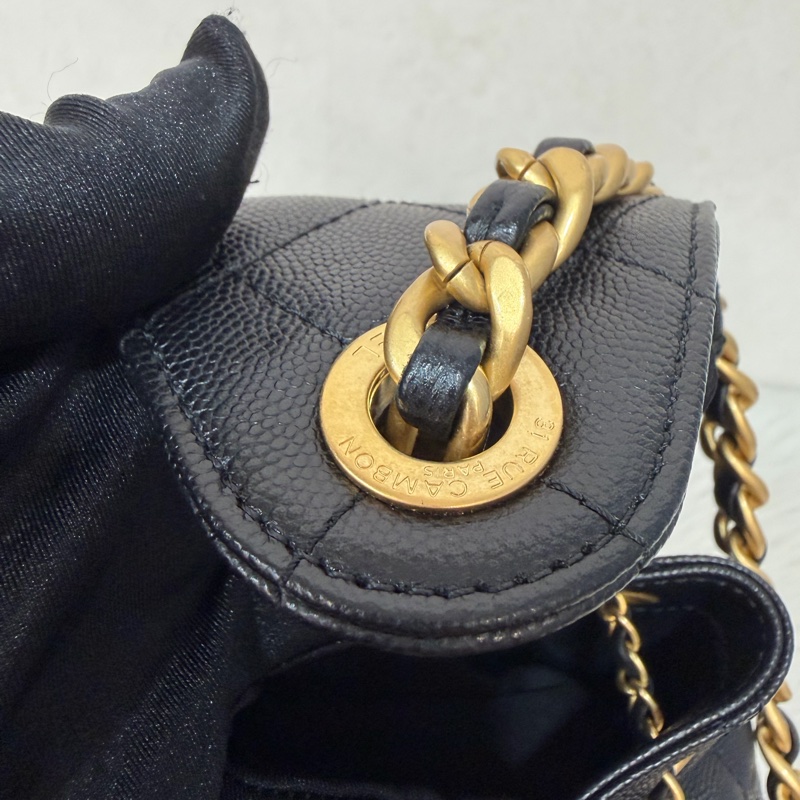 CHANEL AS5293 粒紋小牛皮 金釦 雙口袋 CHANEL 25 小型包 肩背包-18