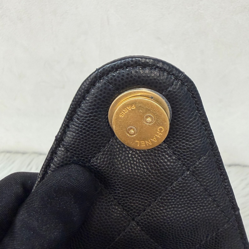 CHANEL AS5293 粒紋小牛皮 金釦 雙口袋 CHANEL 25 小型包 肩背包-19