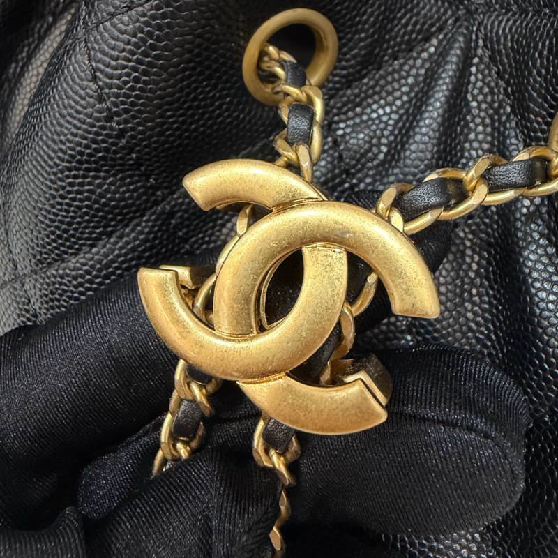 CHANEL AS5293 粒紋小牛皮 金釦 雙口袋 CHANEL 25 小型包 肩背包-20