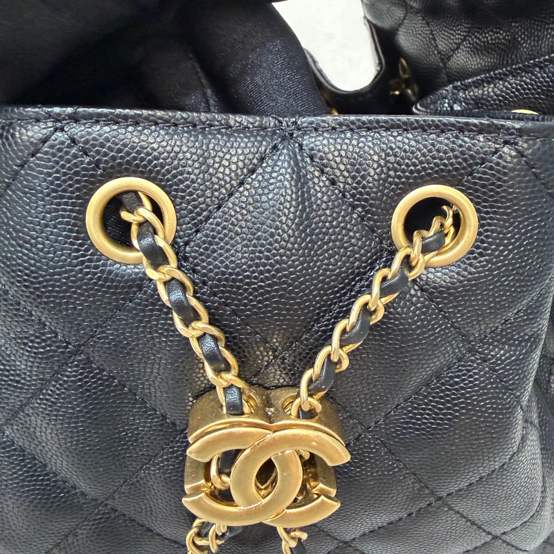 CHANEL AS5293 粒紋小牛皮 金釦 雙口袋 CHANEL 25 小型包 肩背包-23