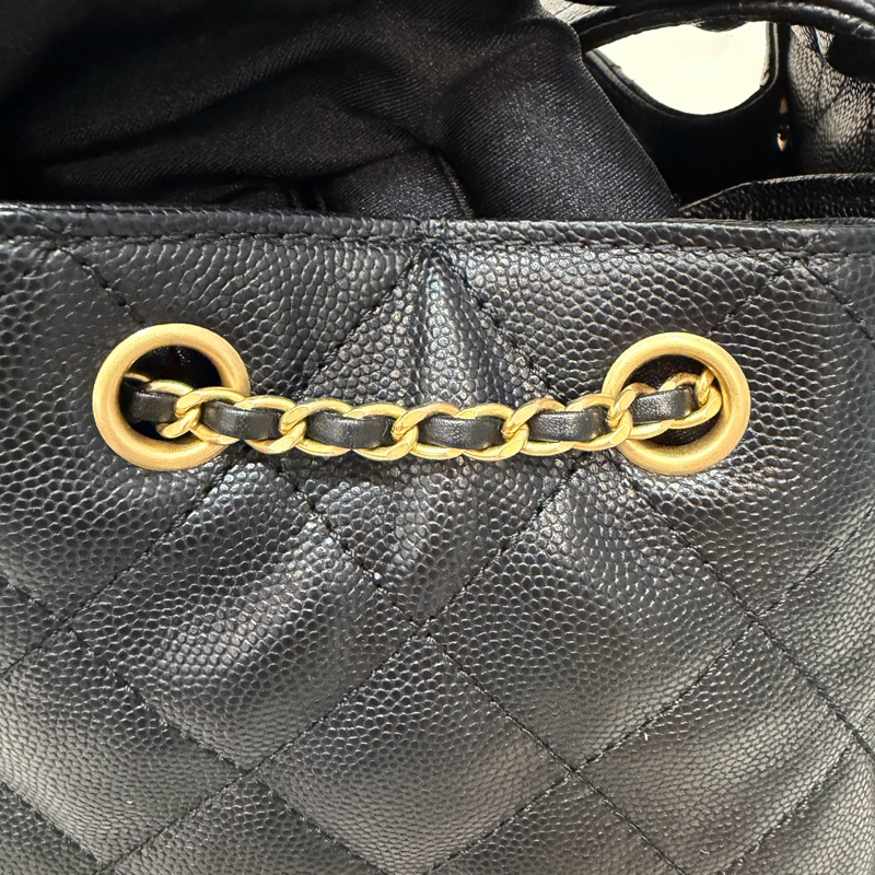 CHANEL AS5293 粒紋小牛皮 金釦 雙口袋 CHANEL 25 小型包 肩背包-26